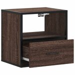 vidaXL Table de chevet murale chêne marron 40x31x39 5 cm