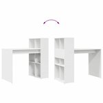 vidaXL Bureau avec étagère Blanc 108 x 55 x 103 5 cm Bois d'ingénierie