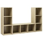 vidaXL Meubles TV 3 Pièces Chêne sonoma 107x35x37 cm Bois d'ingénierie