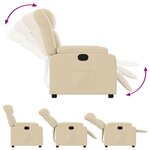 vidaXL Fauteuil inclinable en tissu crème