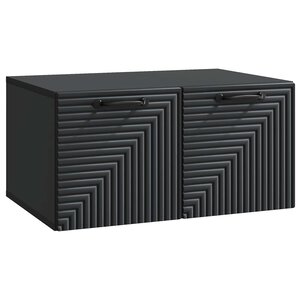 vidaXL Meuble TV mural Noir 59 5 x 41 x 30 cm Bois d'ingénierie