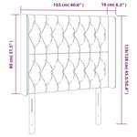 vidaXL Tête de lit à LED Gris foncé 103x16x118/128 cm Velours