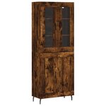 vidaXL Buffet haut Chêne fumé 69 5x34x180 cm Bois d'ingénierie