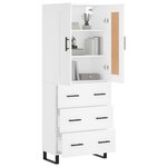 vidaXL Buffet haut Blanc 69 5x34x180 cm Bois d'ingénierie