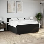 vidaXL Sommier à lattes de lit avec matelas Noir 200x200 cm Tissu