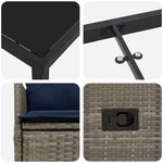 vidaXL Ensemble de salle à manger pour jardin 7 Pièces Gris polyrotin