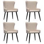 vidaXL Chaises à manger lot de 4 crème tissu