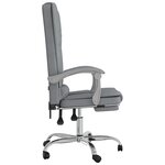 vidaXL Fauteuil de massage inclinable de bureau Gris clair Tissu