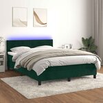 vidaXL Sommier à lattes de lit avec matelas LED Vert foncé 140x200 cm
