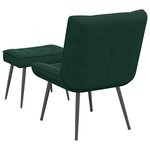 vidaXL Chaise de relaxation avec tabouret Vert foncé Velours