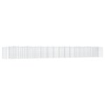 vidaXL Lit surélevé à gabions arqué 800x100x100 cm Fer galvanisé