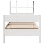 vidaXL Lit bibliothèque sans matelas blanc 90x200cm bois de pin massif