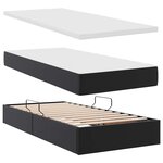 vidaXL Lit avec rangement et LED Noir 100 x 200 cm Cuir synthétique