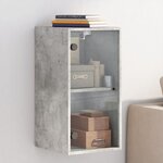 vidaXL Armoire murale avec portes en verre gris béton 35x37x68 5 cm