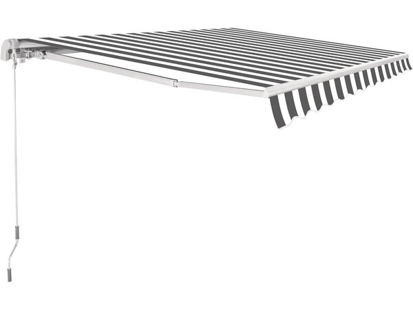 Store banne en aluminium "Ombra" - 3 x 2 m - Gris / Blanc