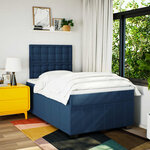 vidaXL Sommier à lattes de lit avec matelas Bleu 120x200 cm Tissu
