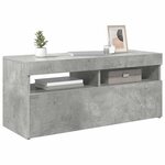 vidaXL Meuble TV avec lumières LED gris béton 90x35x40 cm