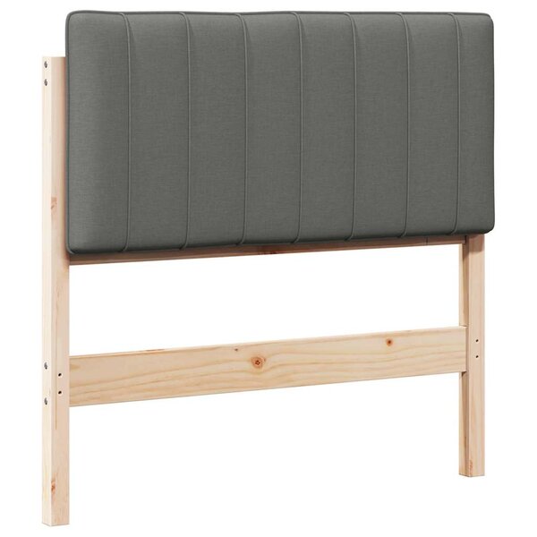 vidaXL Tête de lit capitonnée Marron et gris clair 90 cm Pin massif