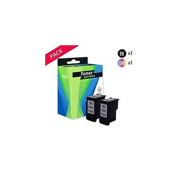 Compatible Canon PG540/CL541 Pack de 2 cartouches d'encre noire et couleurs marque Toner Services (5222B013)