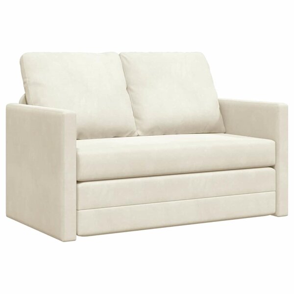 vidaXL Canapé-lit avec coussin Crème 122 x 70 x 60 cm Velours