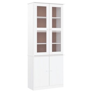 vidaXL Vitrine en verre ALTA blanc 77x35x186 5 cm bois de pin massif