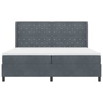 vidaXL Lit à Ressorts avec Matelas LED Gris foncé 200 x 200 cm Velours