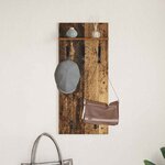 vidaXL Porte-manteau mural avec étagère Bois ancien 90 x 40 x 10 cm
