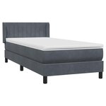 vidaXL Sommier à lattes de lit et matelas gris foncé 80x220 cm velours