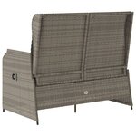 vidaXL Banc inclinable de jardin avec coussins gris résine tressée
