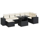 vidaXL Salon de jardin 8 Pièces avec coussins noir résine tressée