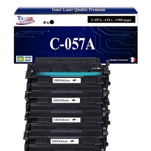 T3AZUR -4x Toners compatibles avec Canon 057 (3009C002) pour Canon i-Sensys LBP223dw LBP226dw LBP228x LBP233dw LBP236dw