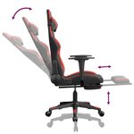 vidaXL Chaise de jeu avec repose-pied Noir et rouge Similicuir