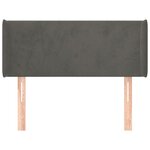 vidaXL Tête de lit avec oreilles Gris foncé 83x16x78/88 cm Velours