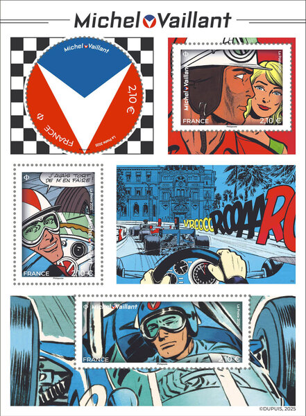 Bloc 4 timbres - Michel Vaillant - Lettre Internationale