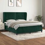 vidaXL Sommier à lattes de lit et matelas Vert foncé 160x200cm Velours