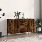vidaXL Buffet chêne fumé 100x36x60 cm bois d'ingénierie
