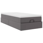 VidaXL Cadre de lit ottoman avec matelas gris 80x200 cm similicuir