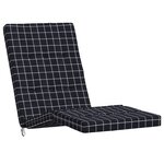 vidaXL Coussins de chaise longue lot de 2 noir motif à carreaux