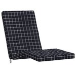 vidaXL Coussins de chaise longue lot de 2 noir motif à carreaux