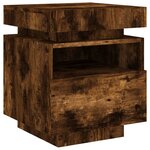 vidaXL Armoire de chevet avec lumières LED chêne fumé 40x39x48 5 cm