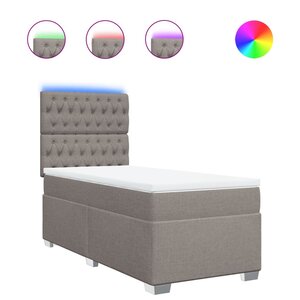 vidaXL Sommier à lattes de lit avec matelas Taupe 100x200 cm Tissu