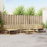 vidaXL Ensemble de canapés d'extérieur 8 Pièces Blanc et Beige