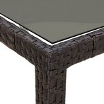 vidaXL Table de jardin Marron 190x90x75 cm Verre trempé/résine tressée