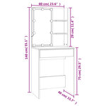 vidaXL Ensemble de coiffeuse avec LED Sonoma gris Bois d'ingénierie