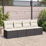 vidaXL Salon de jardin avec coussins 2 Pièces noir résine tressée acacia