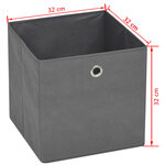vidaXL Boîte de rangement 10 Pièces Tissu non-tissé 32x32x32 cm Gris
