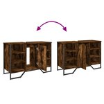 vidaXL Armoire lavabo de salle de bain chêne fumé 91x35x60 cm