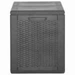 vidaXL Boîte de rangement de jardin 180 L Noir PP Rotin