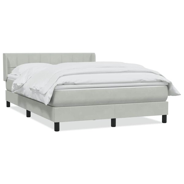vidaXL Sommier à lattes de lit et matelas gris clair 160x210cm velours
