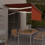 vidaXL Auvent automatique store capteur de vent LED Orange et marron